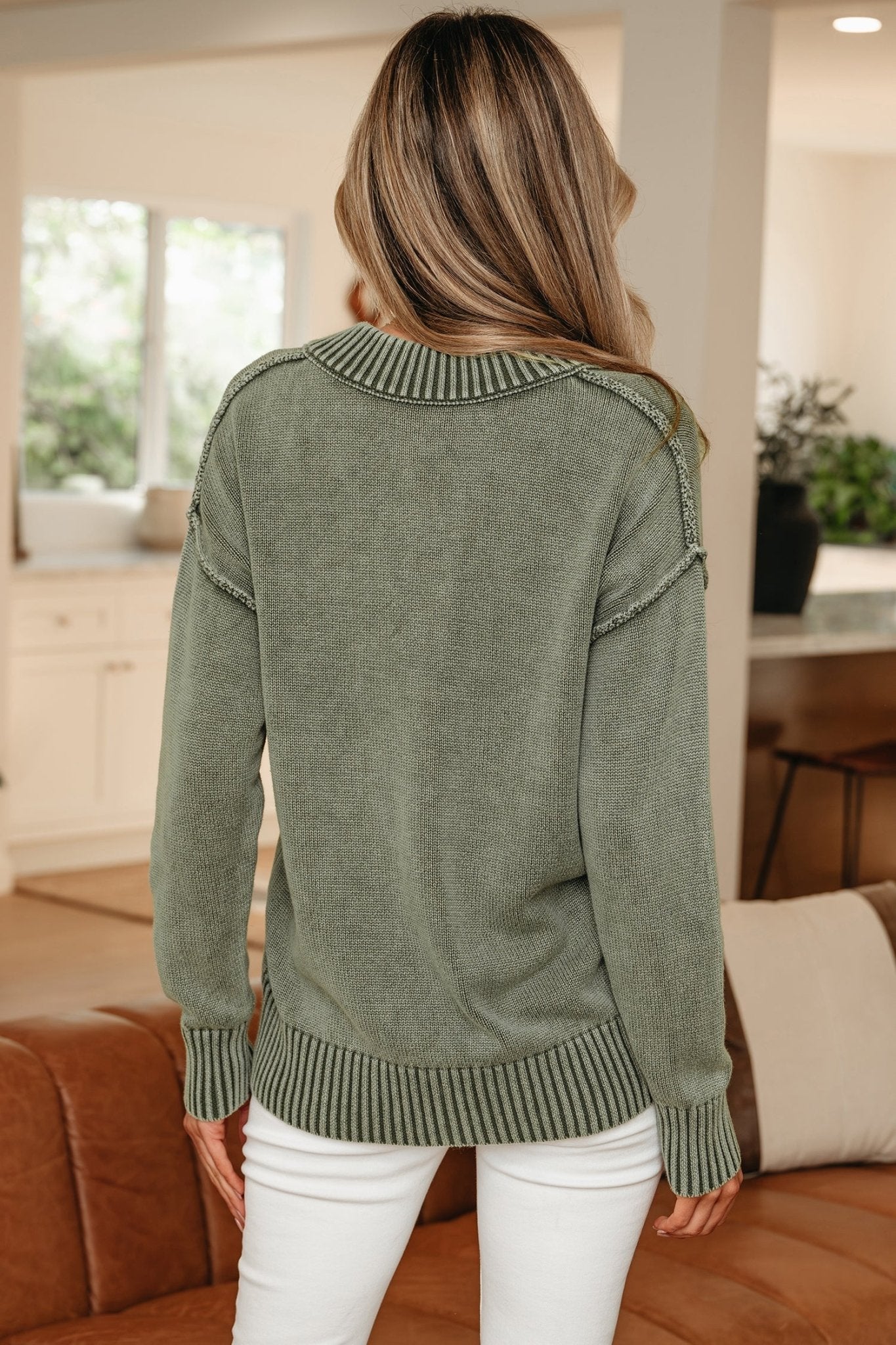 Alma Drop Shoulder Loose Sweater by Threaded Pear - Free Spirited