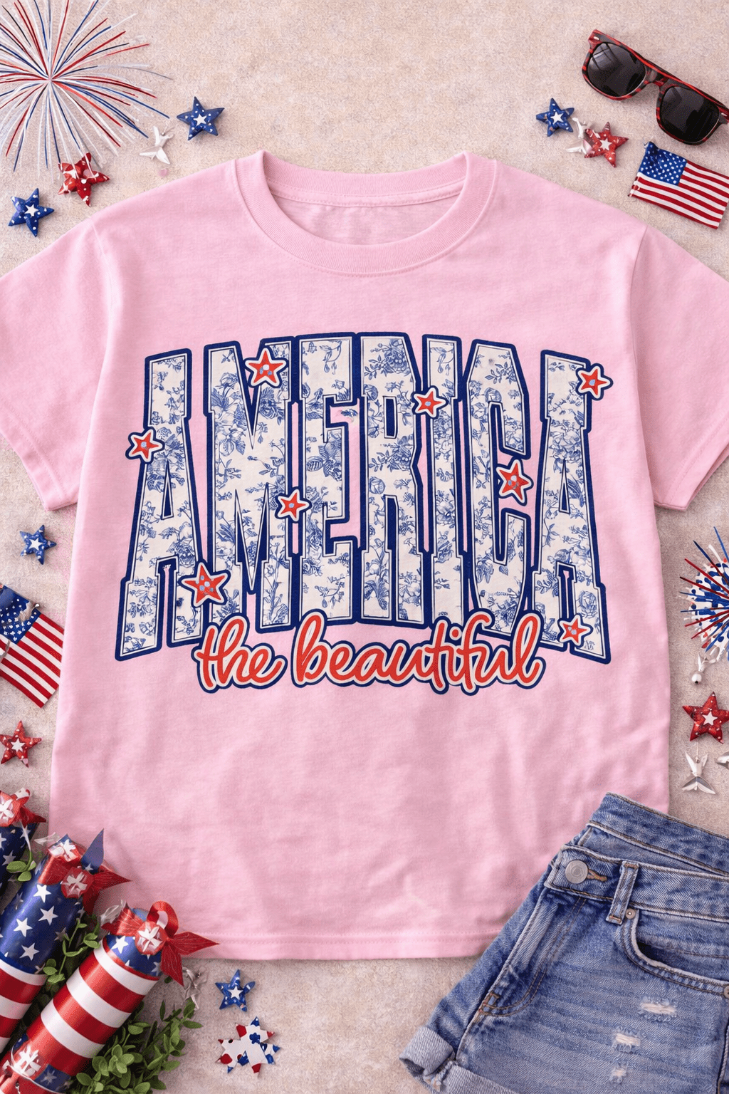 America The Beautiful Graphic T-Shirt - Free Spirited