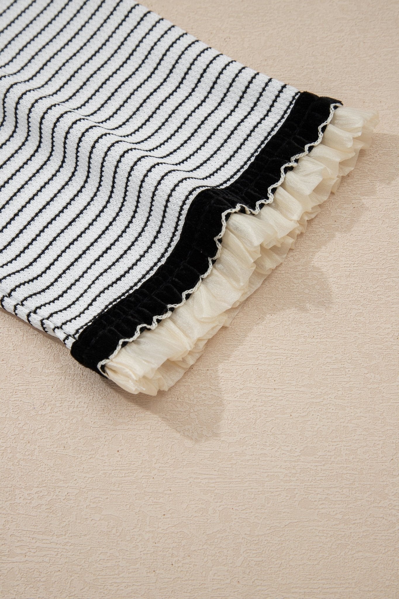 Anya Ruffle Trim Loose Long Sleeve Top by Threaded Pear - Free Spirited