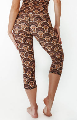 Art Deco Printed Yoga Crops - Free Spirited