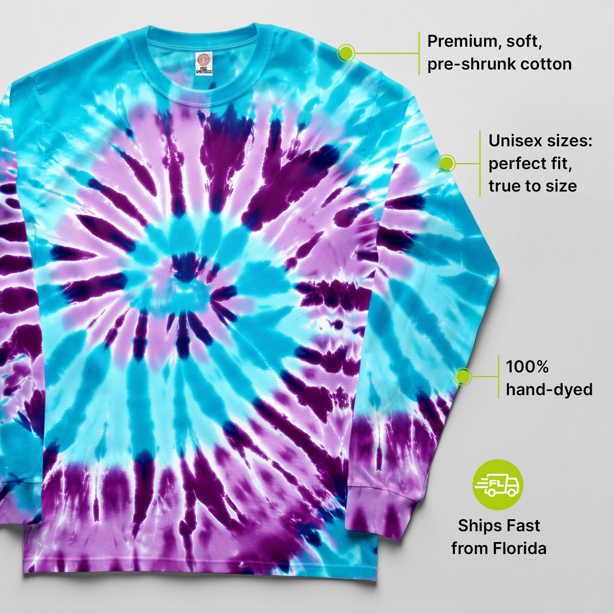 Barbados Hand Dyed Long Sleeve - Free Spirited