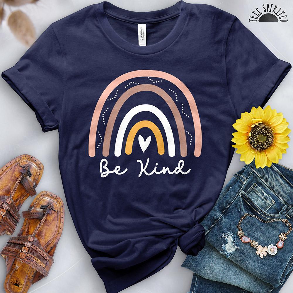 Be Kind Boho Rainbow Tee - Free Spirited