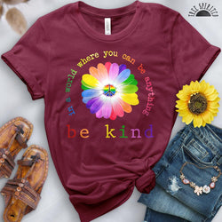 Be Kind Rainbow Sunflower Tee - Free Spirited