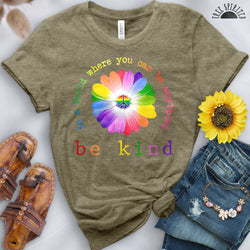 Be Kind Rainbow Sunflower Tee - Free Spirited