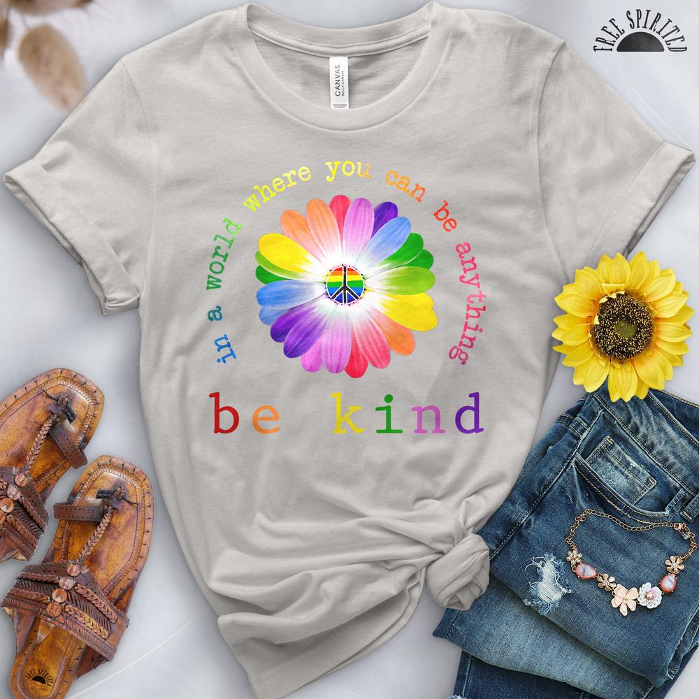 Be Kind Rainbow Sunflower Tee - Free Spirited