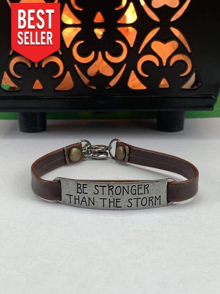 Be Stronger Than The Storm Leather Bracelet - Free Spirited