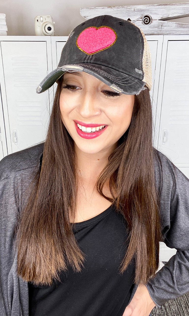 Big Heart Chenille Hat - Free Spirited