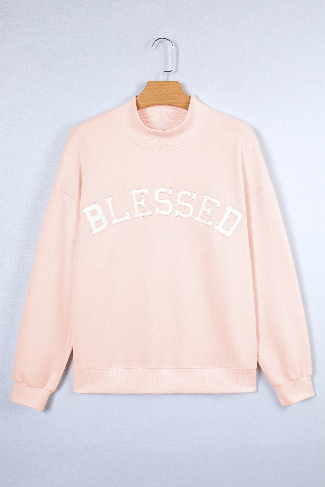 Blessed Embroidered Mock Sweatshirt by Threaded Pear - Free Spirited