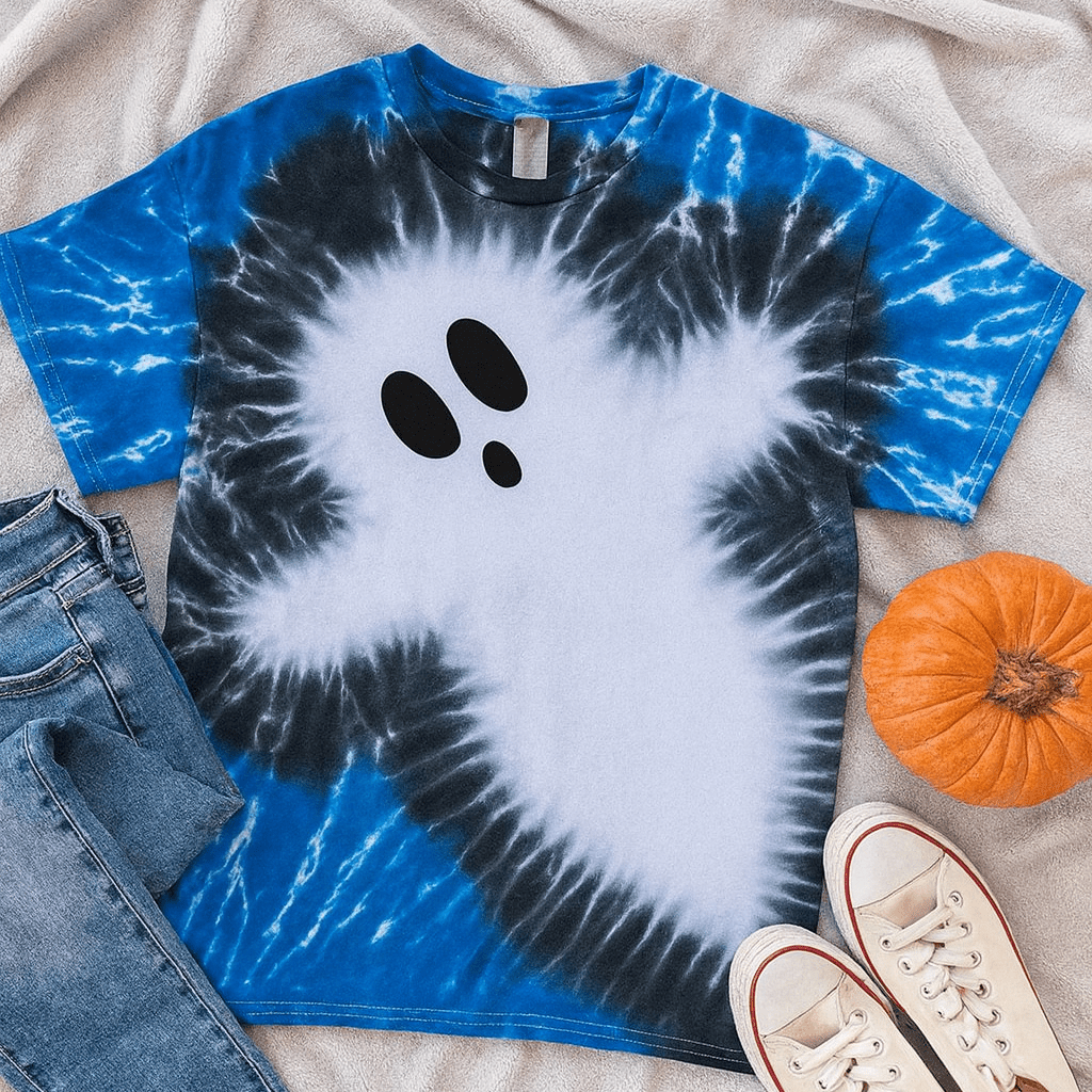 Blue Ghost Tie - Dye Tee (Limited $10 Halloween Drop) - Free Spirited