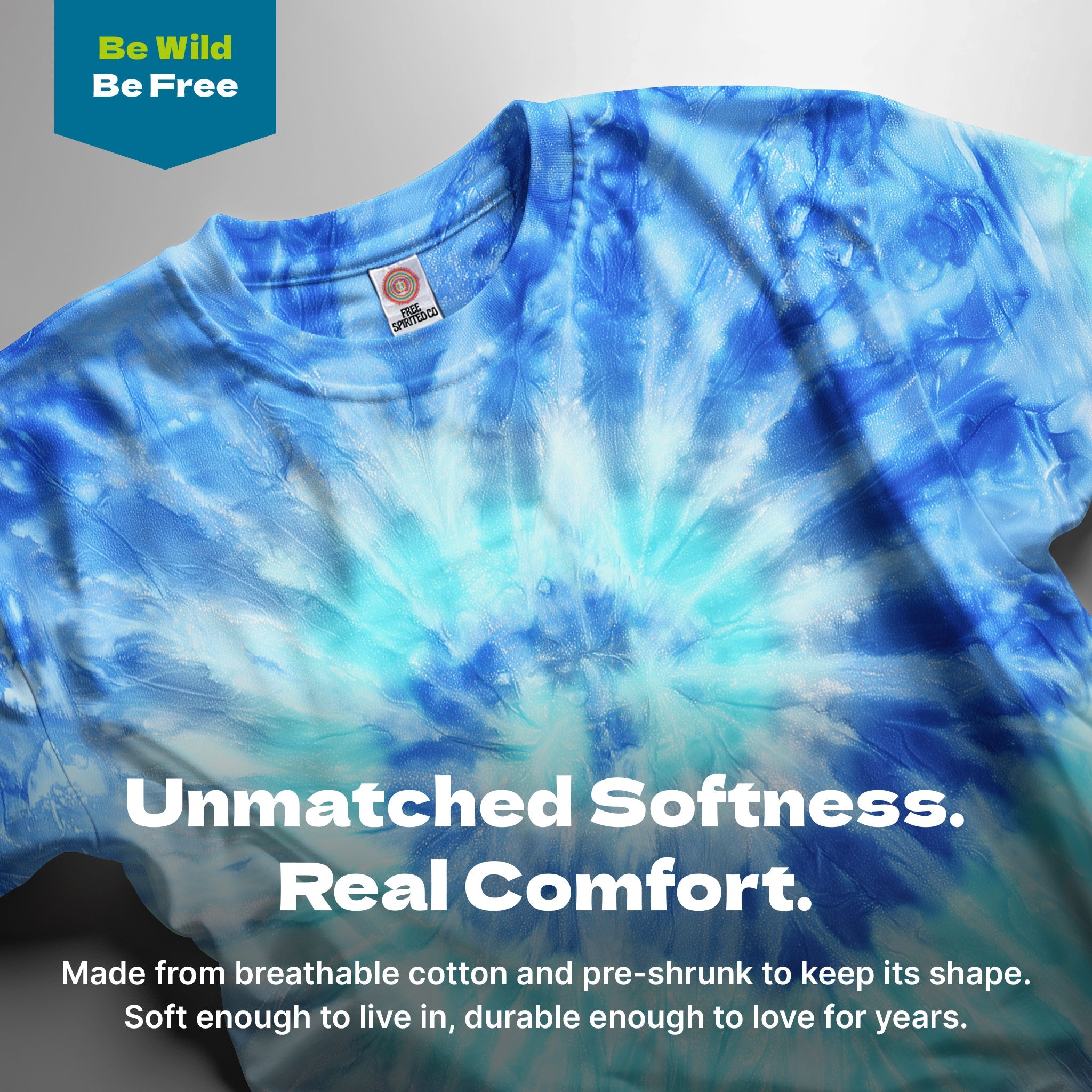 Blue Jerry Hand Dyed Long Sleeve - Free Spirited