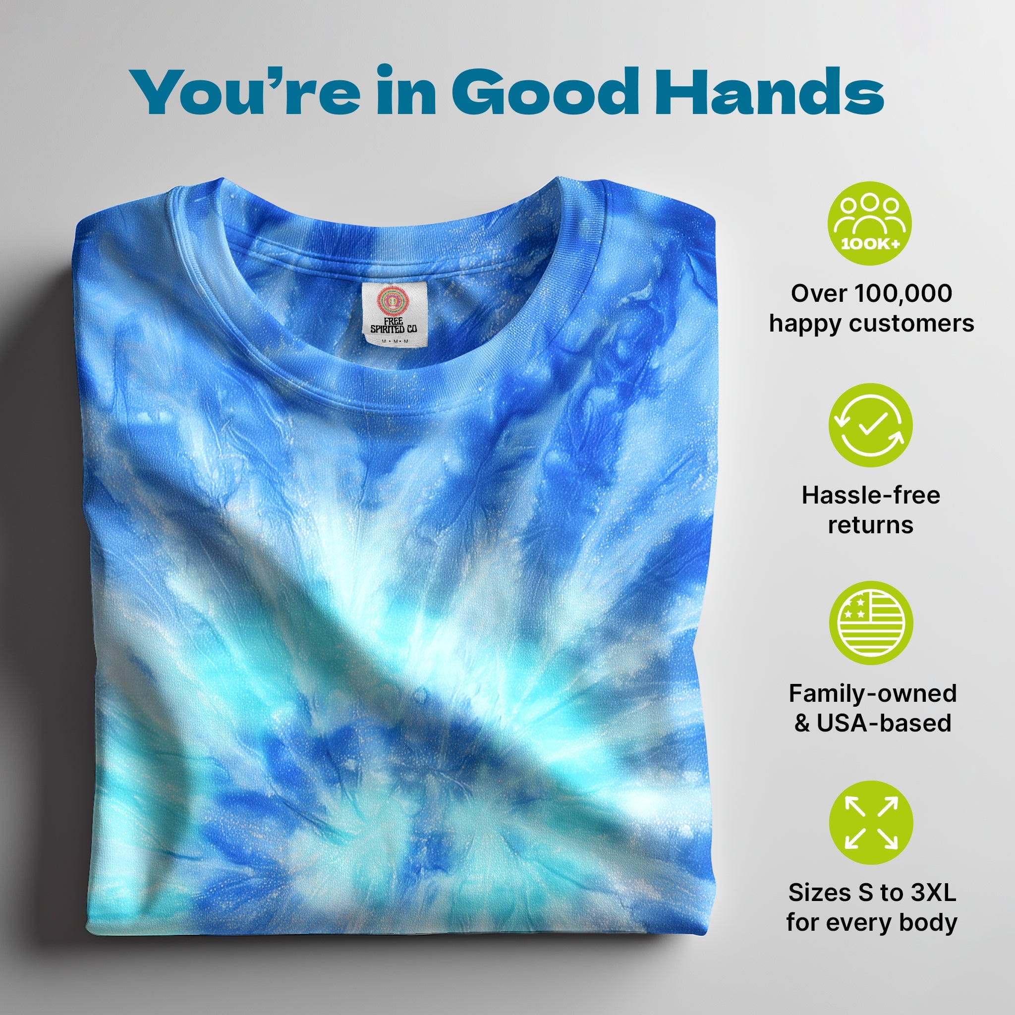 Blue Jerry Hand Dyed Long Sleeve - Free Spirited