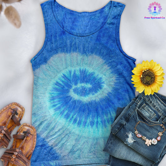 Blue Jerry Hand - Dyed Tank Top - Free Spirited