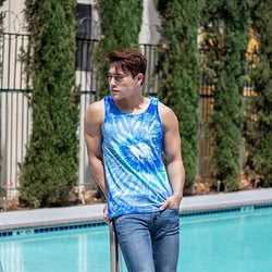 Blue Jerry Hand - Dyed Tank Top - Free Spirited