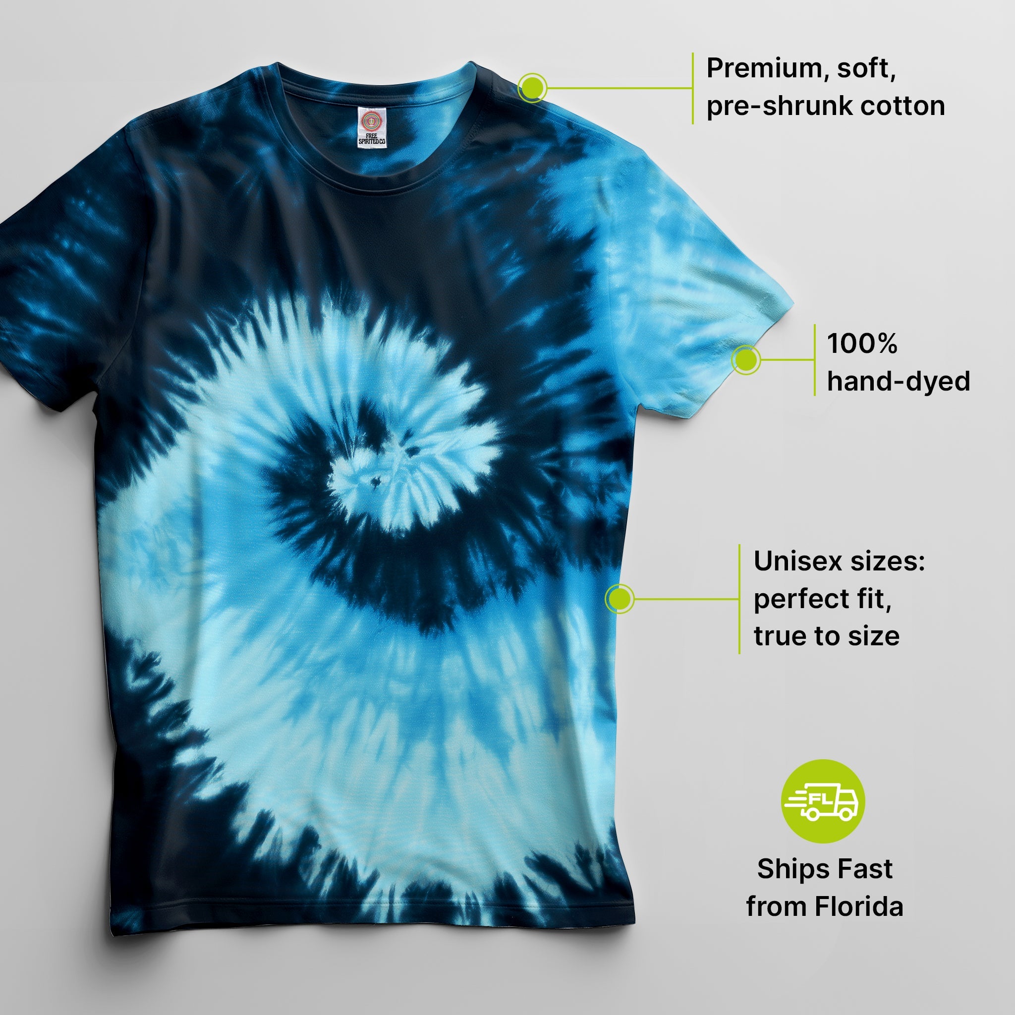 Blue Ocean Premium Hand - Dyed Comfort Shirt - Free Spirited