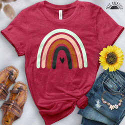 Boho Rainbow Heart Tee - Free Spirited