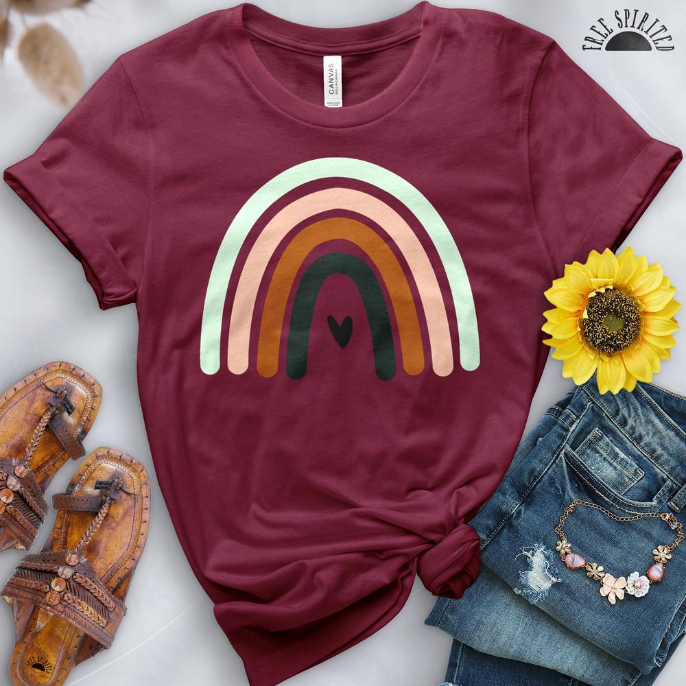 Boho Rainbow Heart Tee - Free Spirited