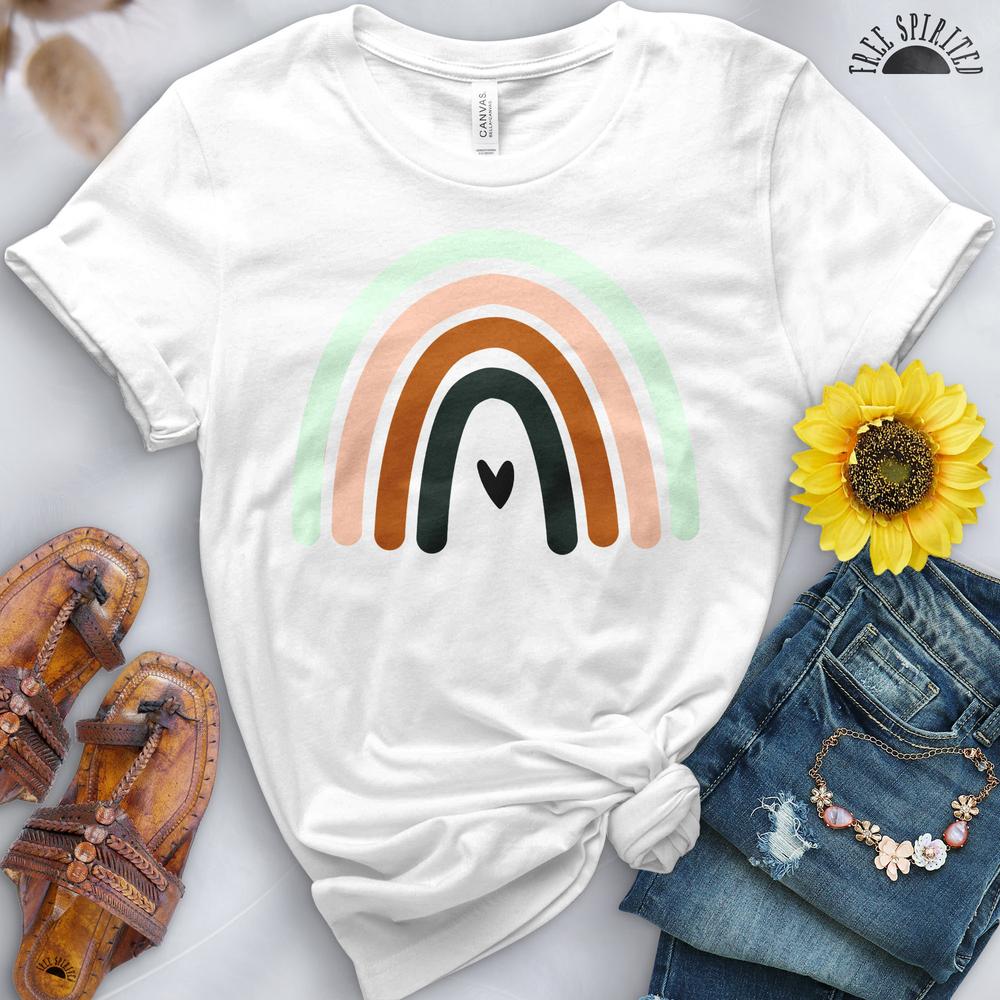 Boho Rainbow Heart Tee - Free Spirited