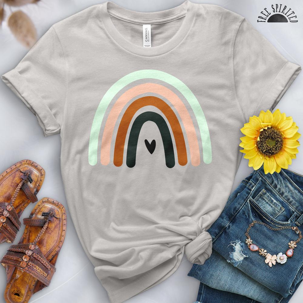 Boho Rainbow Heart Tee - Free Spirited