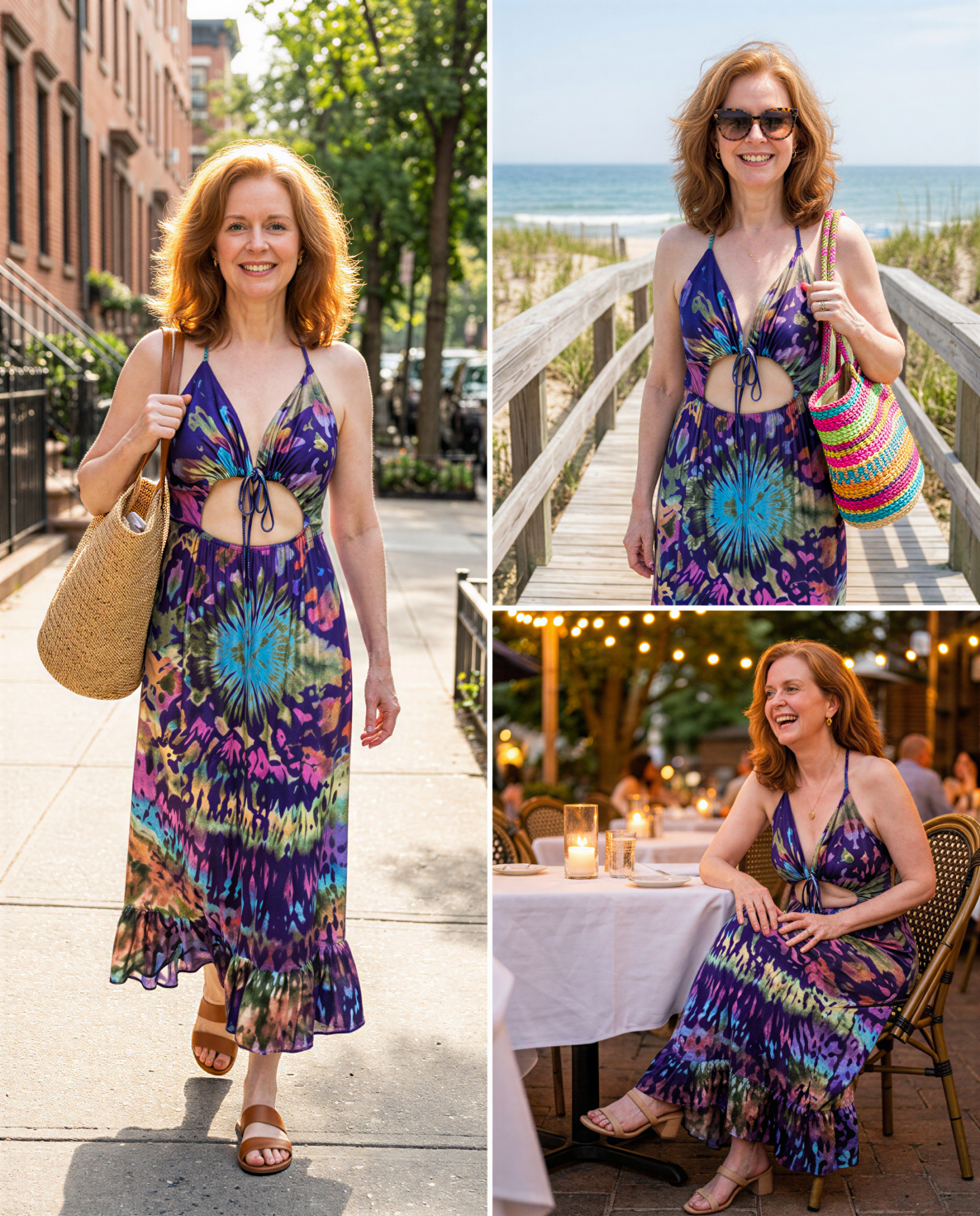 Boho Tie-Dye Halter Maxi Dress - Free Spirited