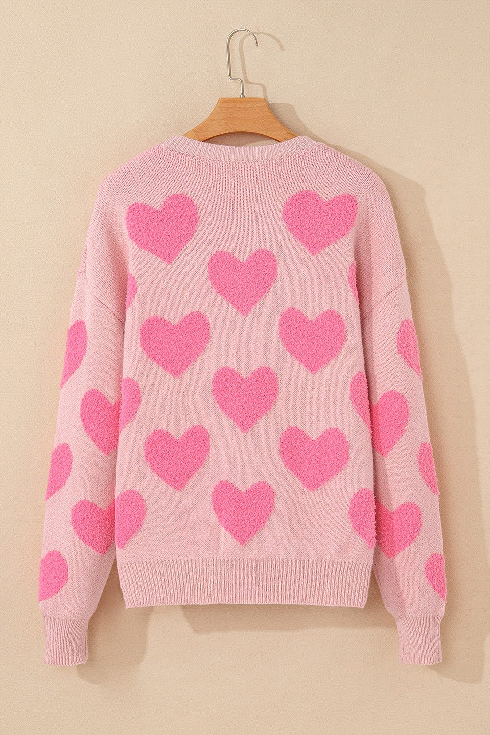 Cali Heart Jacquard Knit Sweater by Threaded Pear - Free Spirited