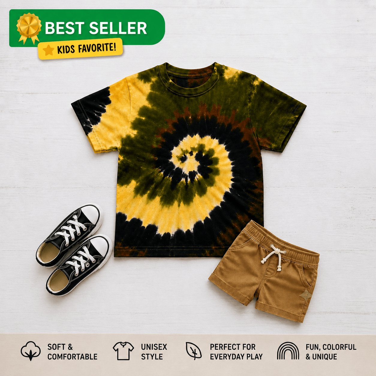 Camo Swirl Premium Hand-Dyed Comfort Kids Shirt - Free Spirited