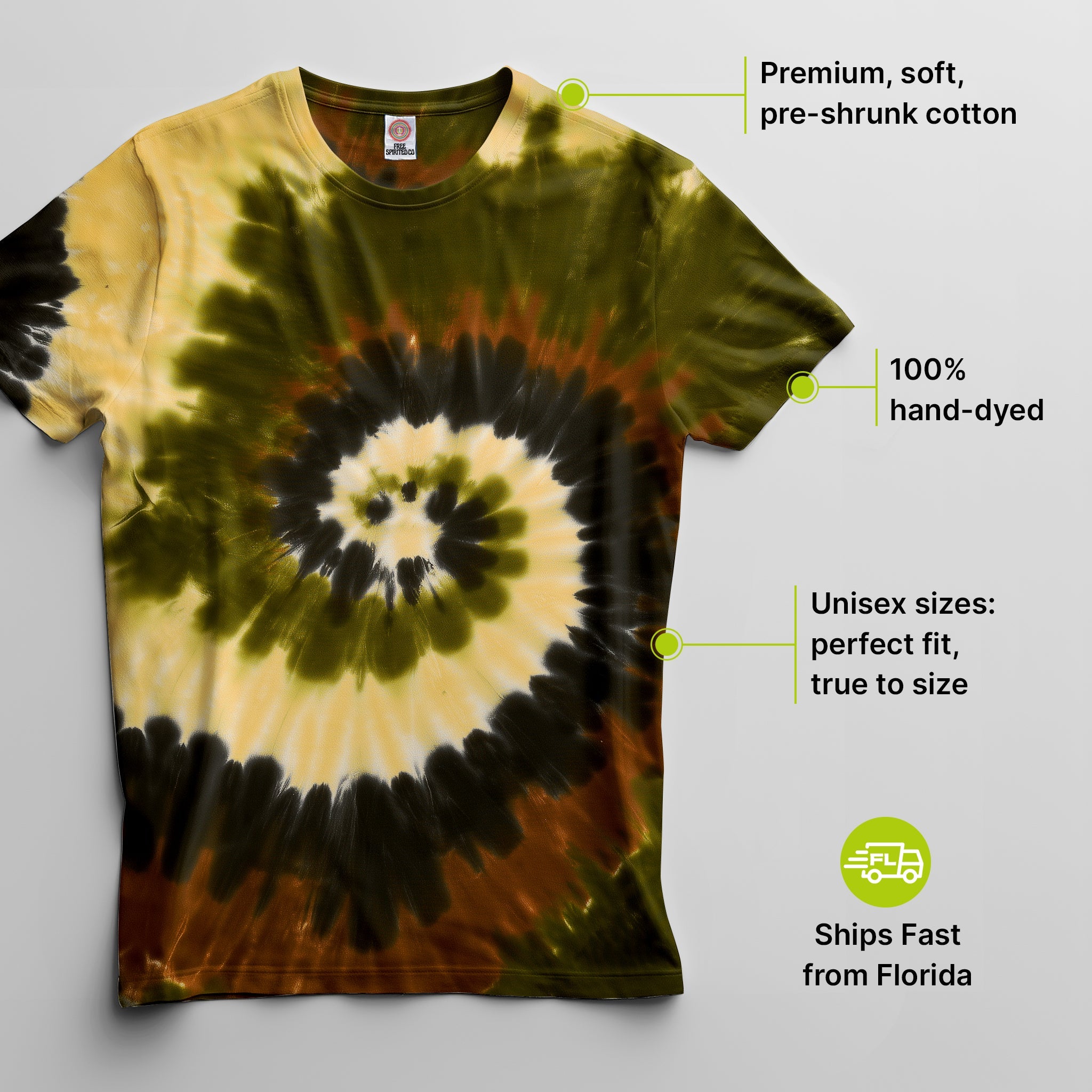 Camo Swirl Premium Hand - Dyed Comfort Shirt - Free Spirited