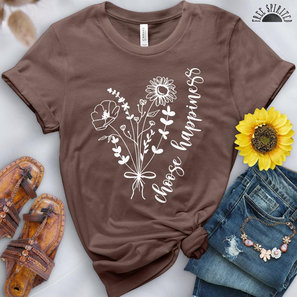 Choose Happiness Flowers Tee - Free Spirited