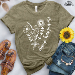 Choose Happiness Flowers Tee - Free Spirited