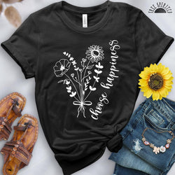 Choose Happiness Flowers Tee - Free Spirited