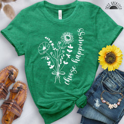 Choose Happiness Flowers Tee - Free Spirited