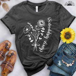 Choose Happiness Flowers Tee - Free Spirited