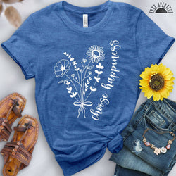 Choose Happiness Flowers Tee - Free Spirited