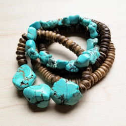 Chunky Turquoise Bracelet 801e - Free Spirited