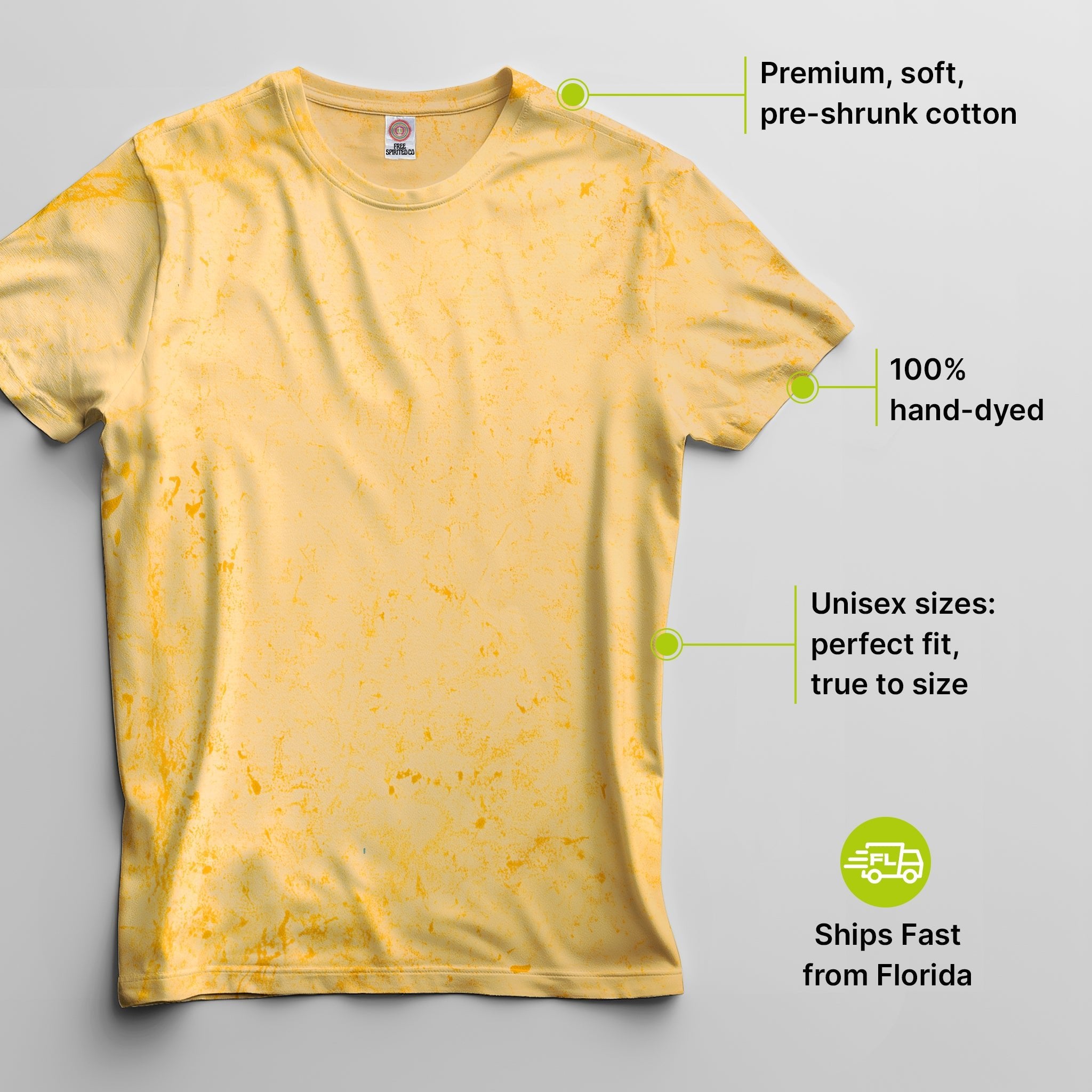 Color Crush Canary Hand - Dyed Comfort Shirt - Free Spirited