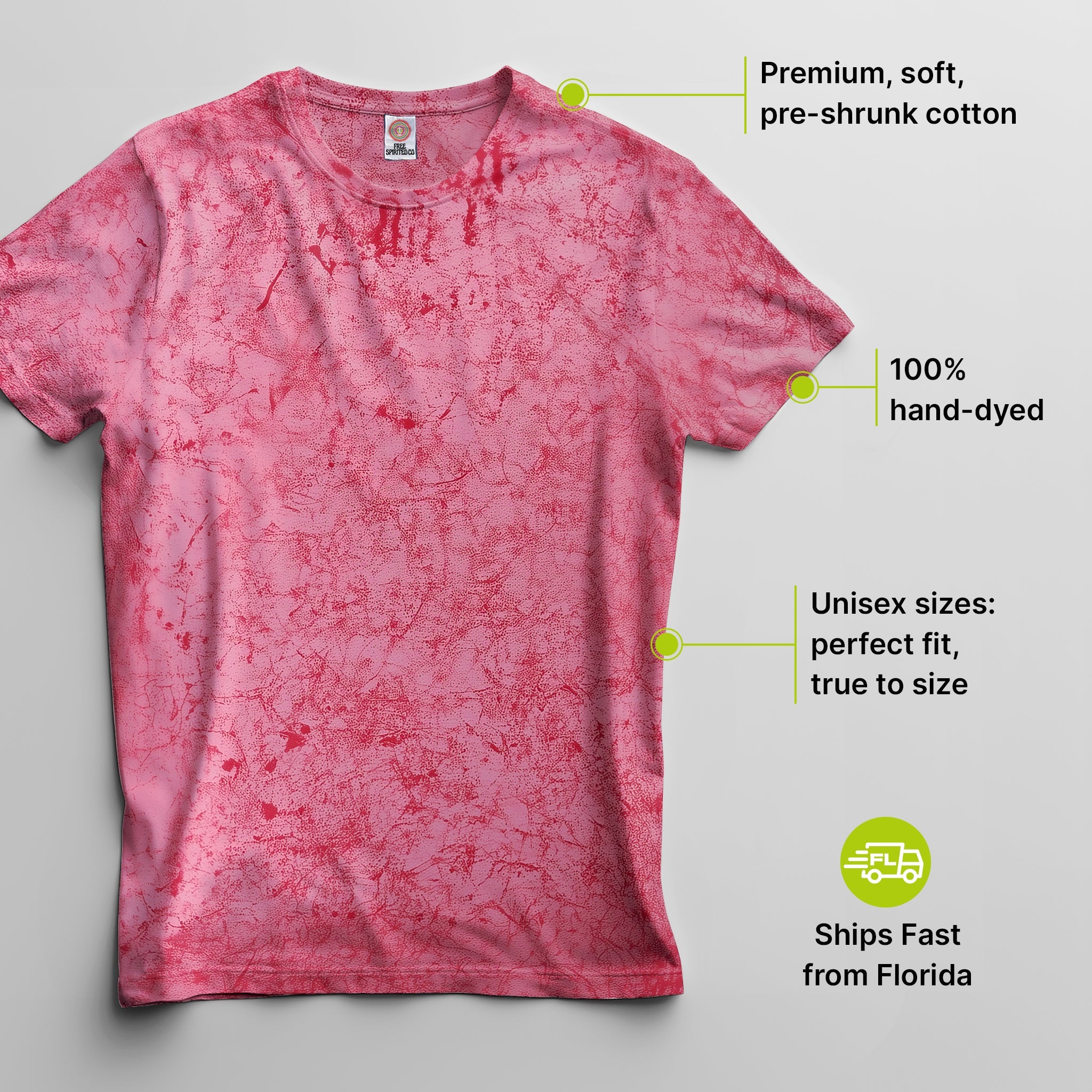 Color Crush Rose Hand - Dyed Comfort Shirt - Free Spirited