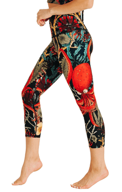 Coral My Name Printed Yoga Crops - Free Spirited