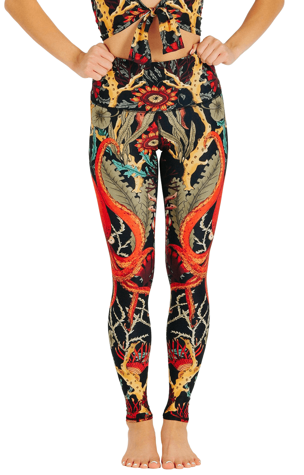 Coral My Name Printed Yoga Leggings - Free Spirited