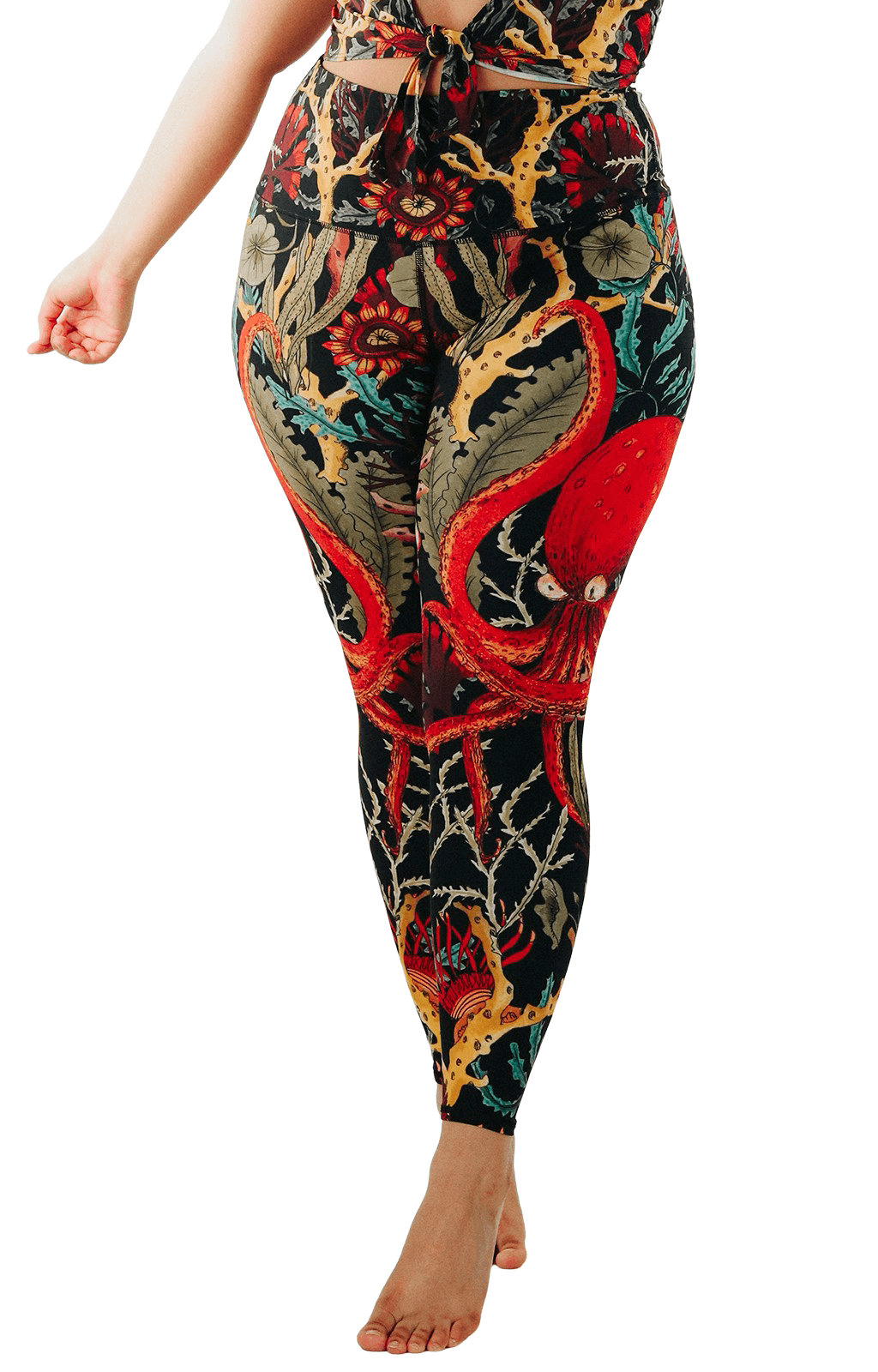 Coral My Name Printed Yoga Leggings - Free Spirited