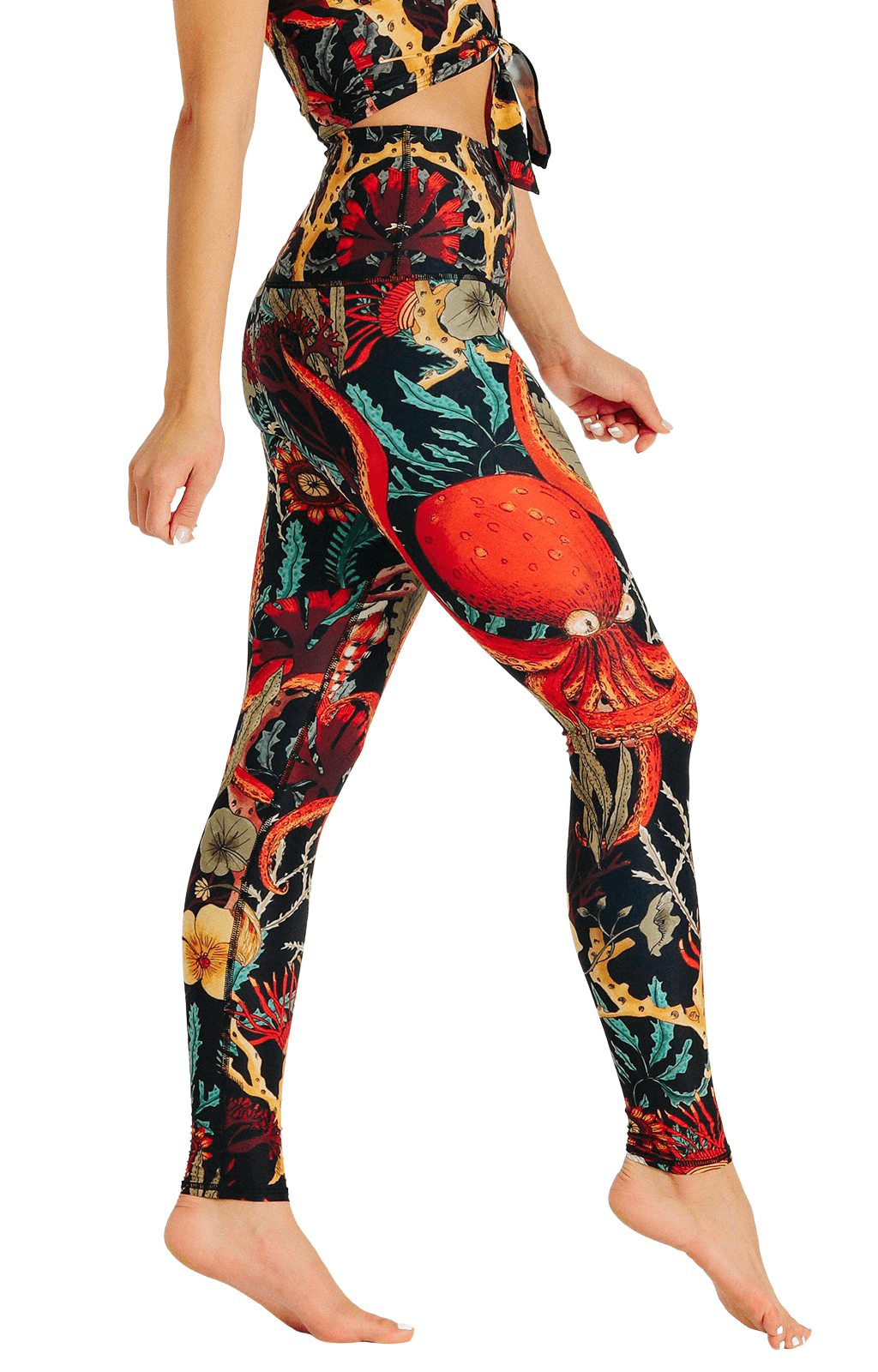 Coral My Name Printed Yoga Leggings - Free Spirited