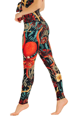 Coral My Name Printed Yoga Leggings - Free Spirited