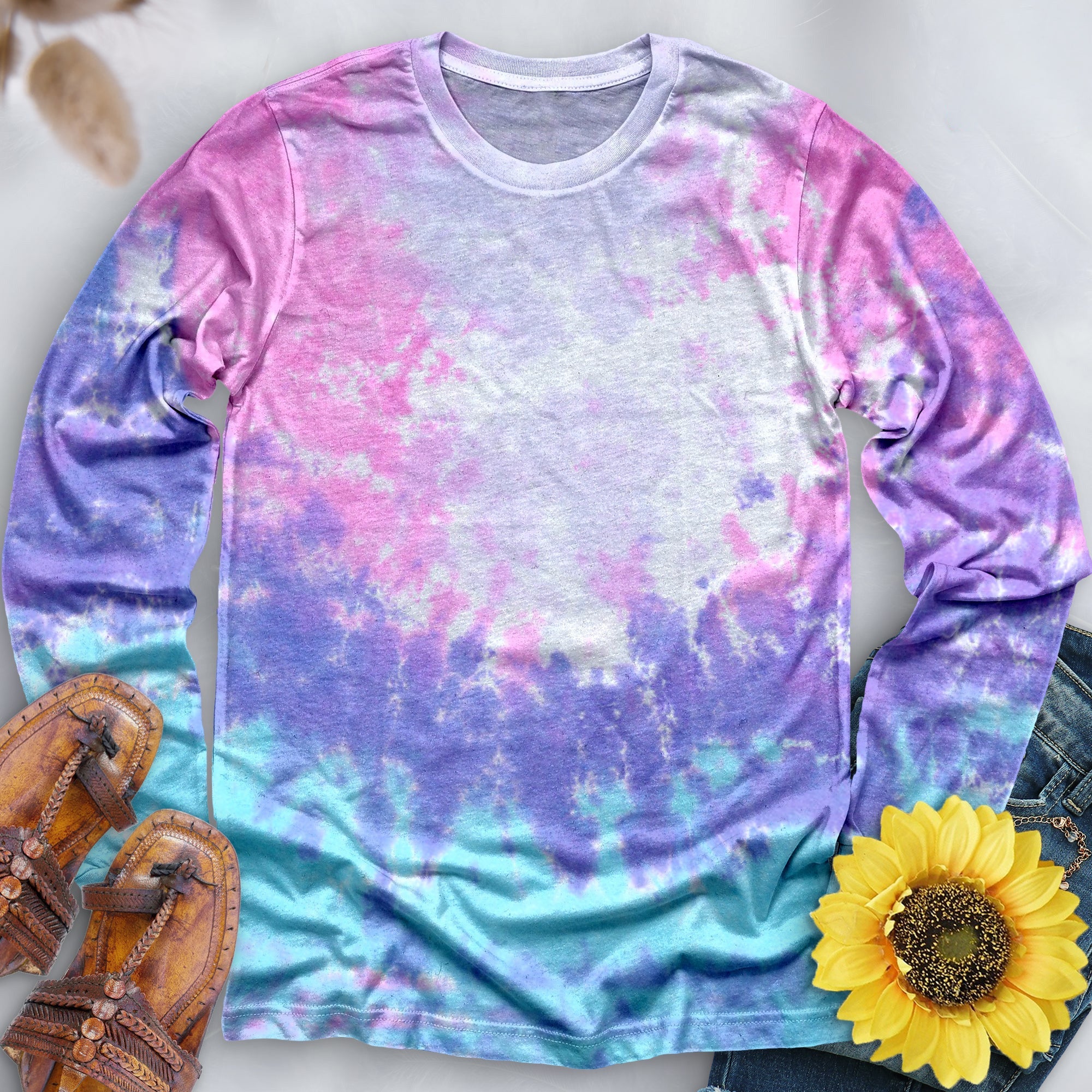 Cotton Candy Hand Dyed Long Sleeve - Free Spirited