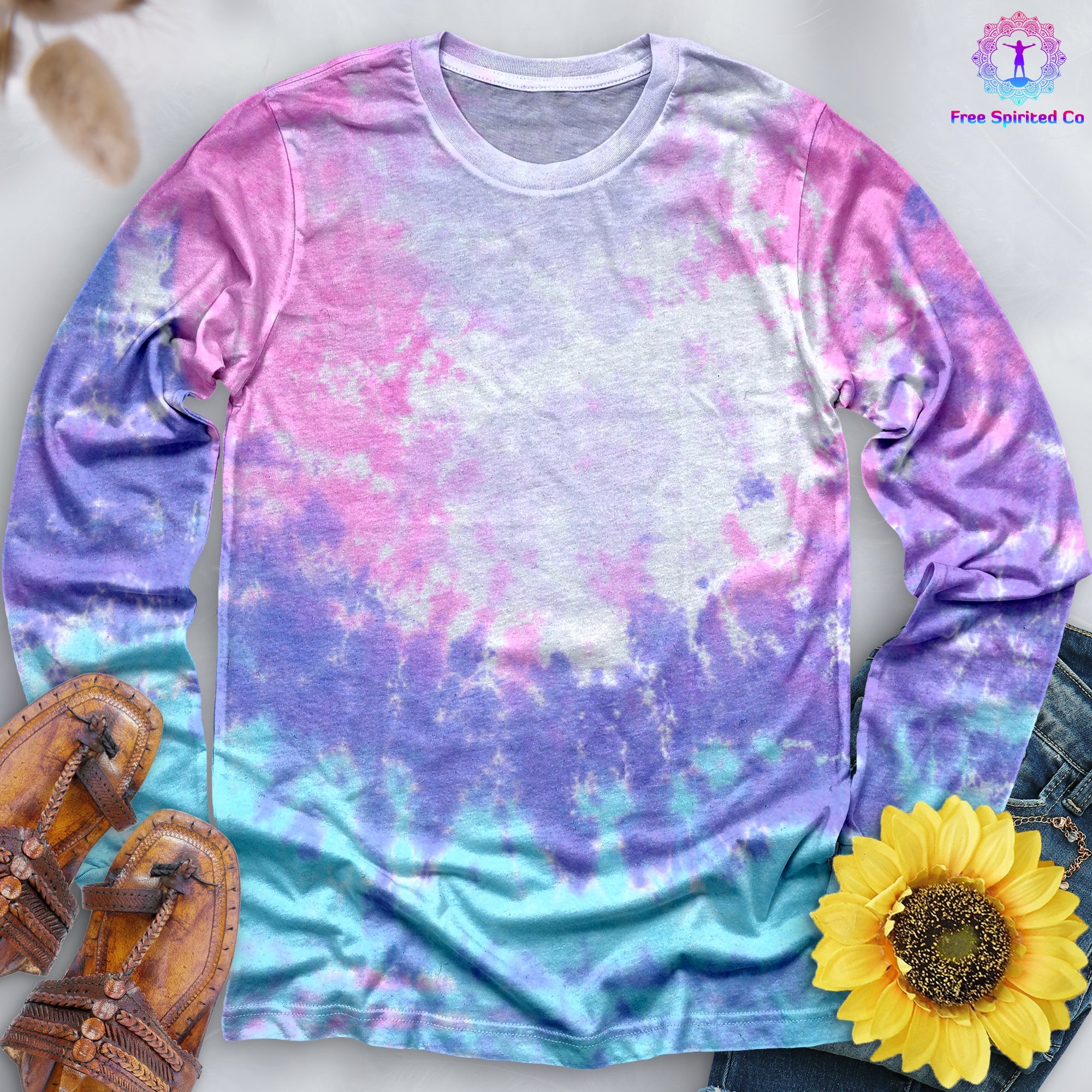 Cotton Candy Hand Dyed Long Sleeve - Free Spirited