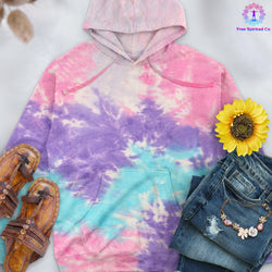 Cotton Candy Hand - Dyed Pullover Hoodie - Free Spirited