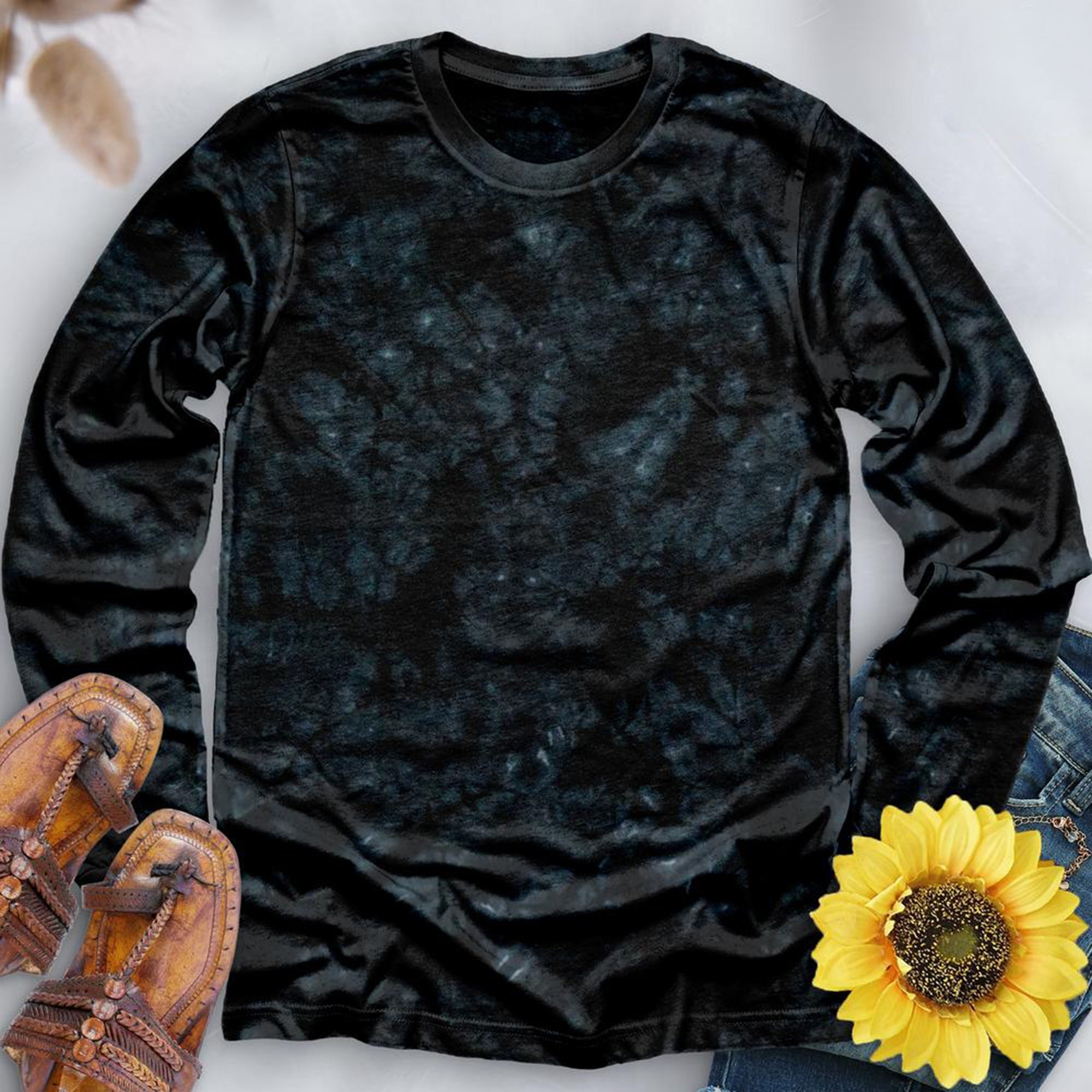 Crystal Black Hand Dyed Long Sleeve - Free Spirited