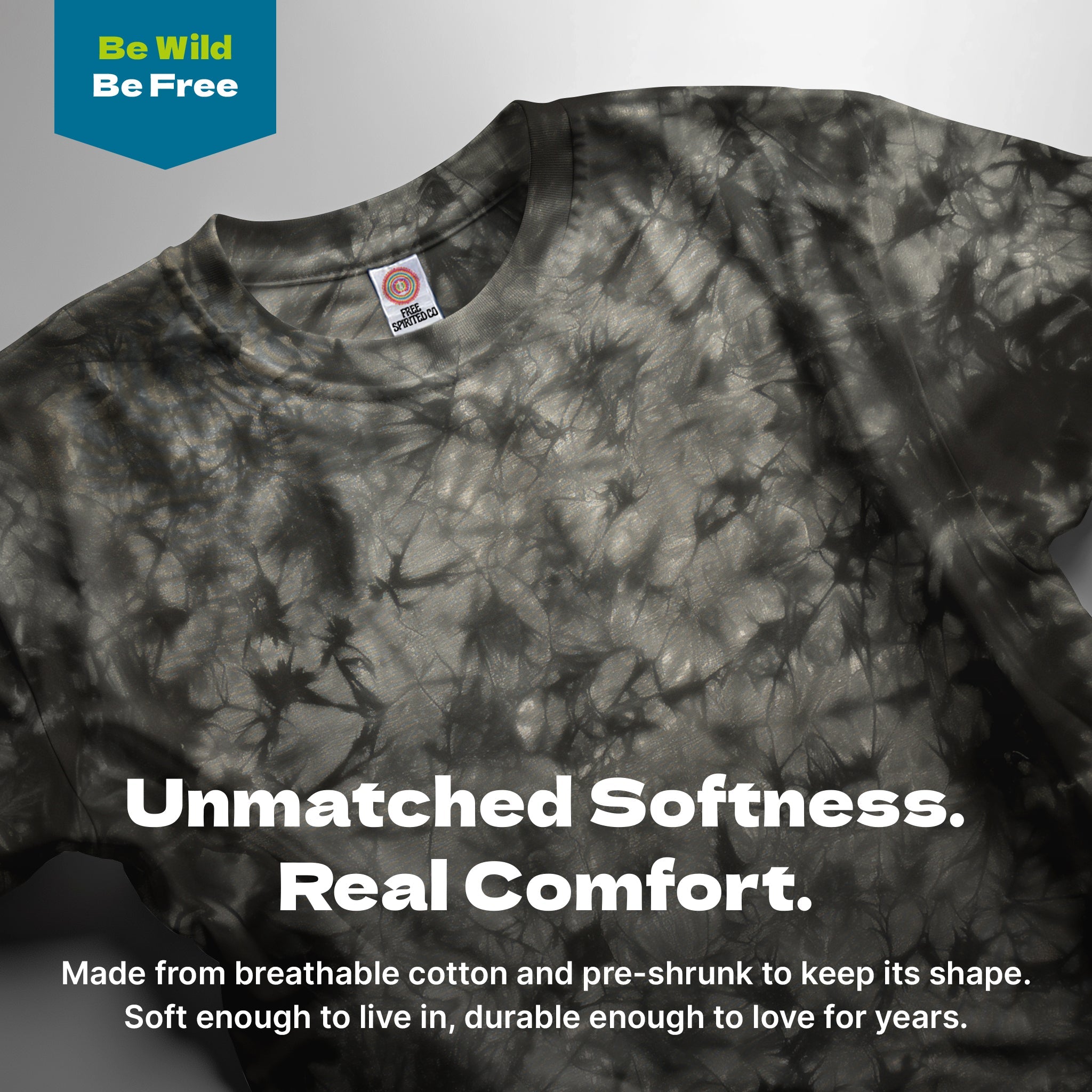 Crystal Black Premium Hand - Dyed Comfort Shirt - Free Spirited