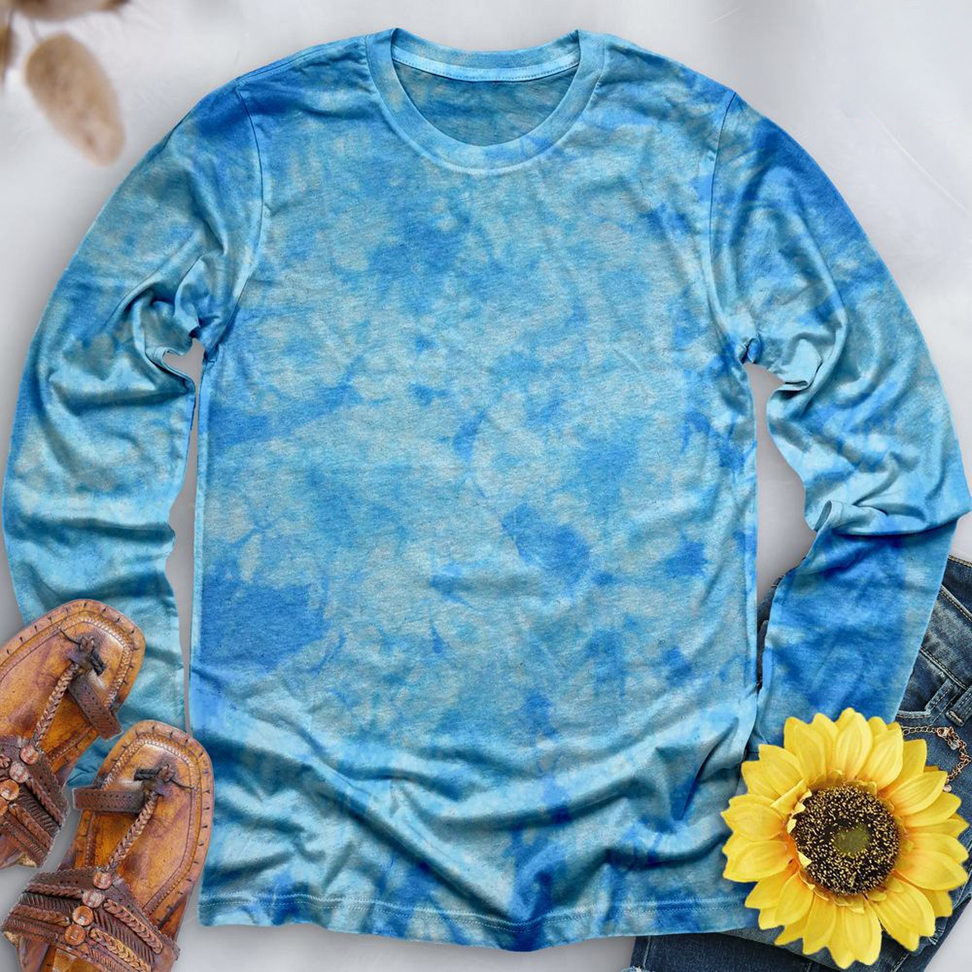 Crystal Carolina Blue Hand Dyed Long Sleeve - Free Spirited