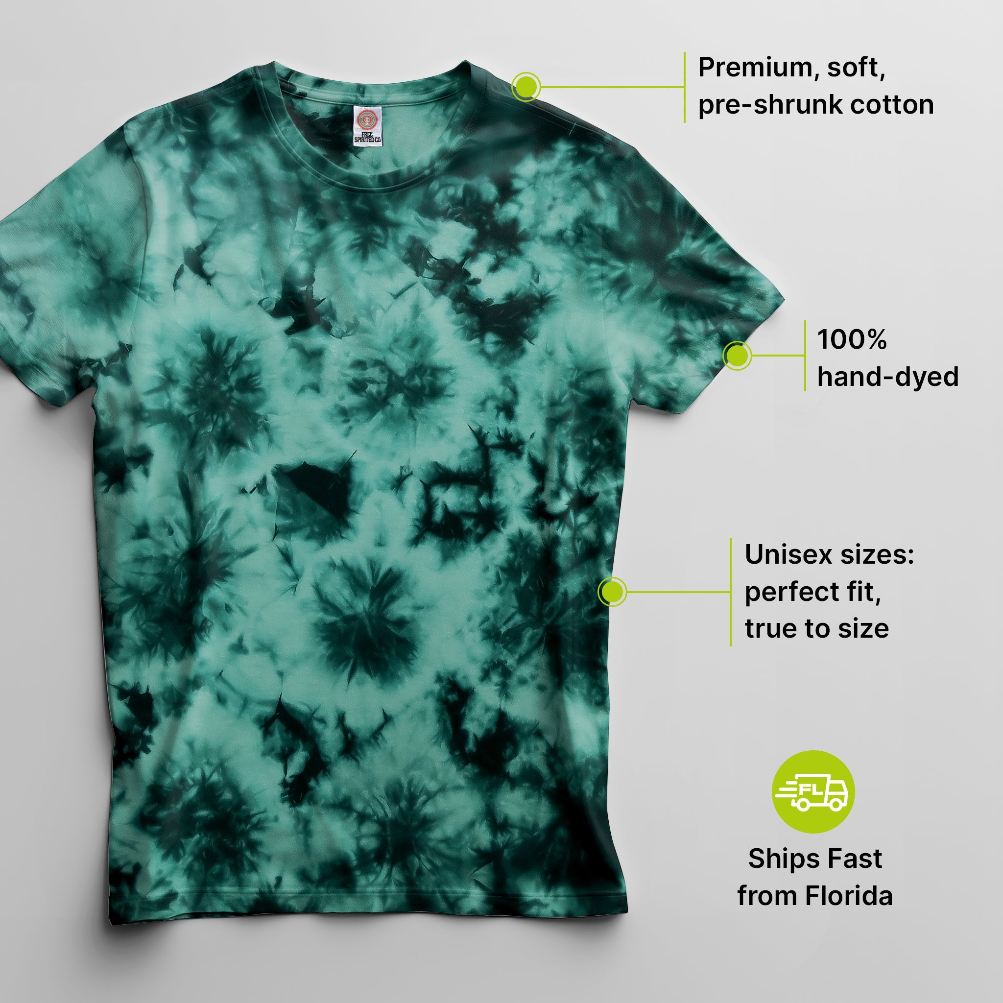 Crystal Jade Premium Hand - Dyed Comfort Shirt - Free Spirited
