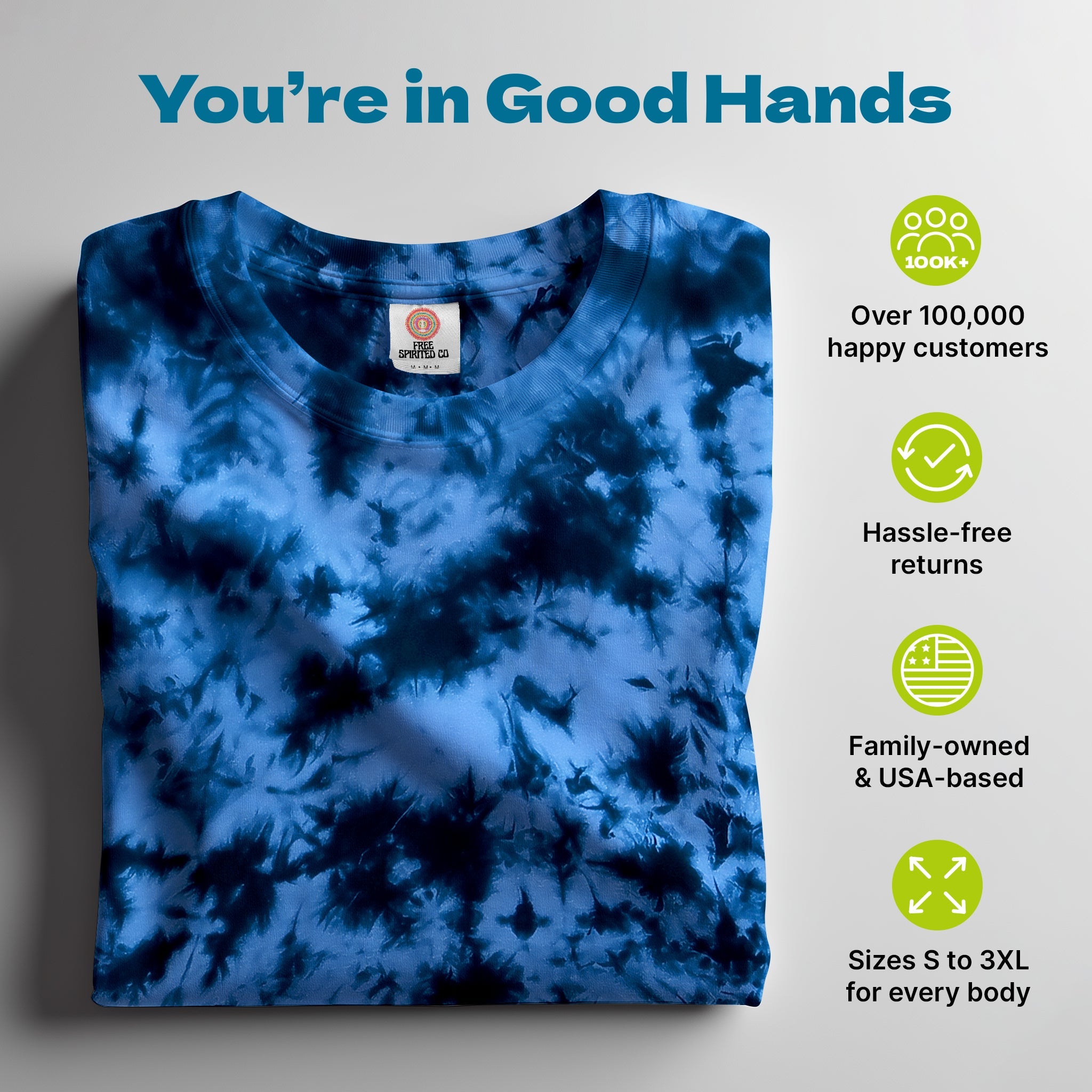 Crystal Navy and Columbia Hand - Dyed Comfort Shirt - Free Spirited