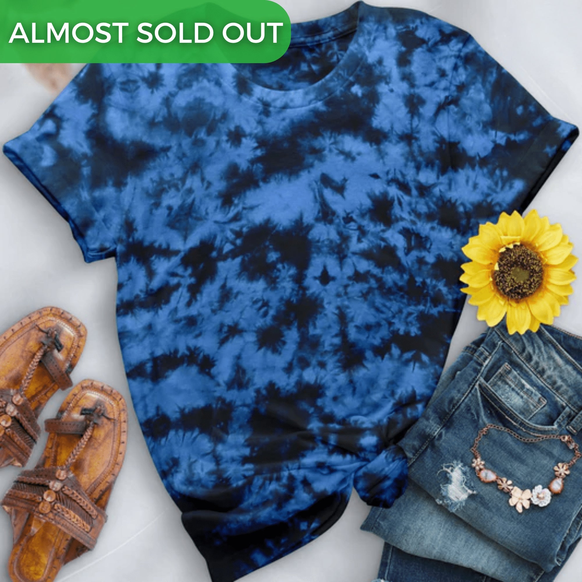 Crystal Navy and Columbia Hand-Dyed Comfort Shirt - Free Spirited