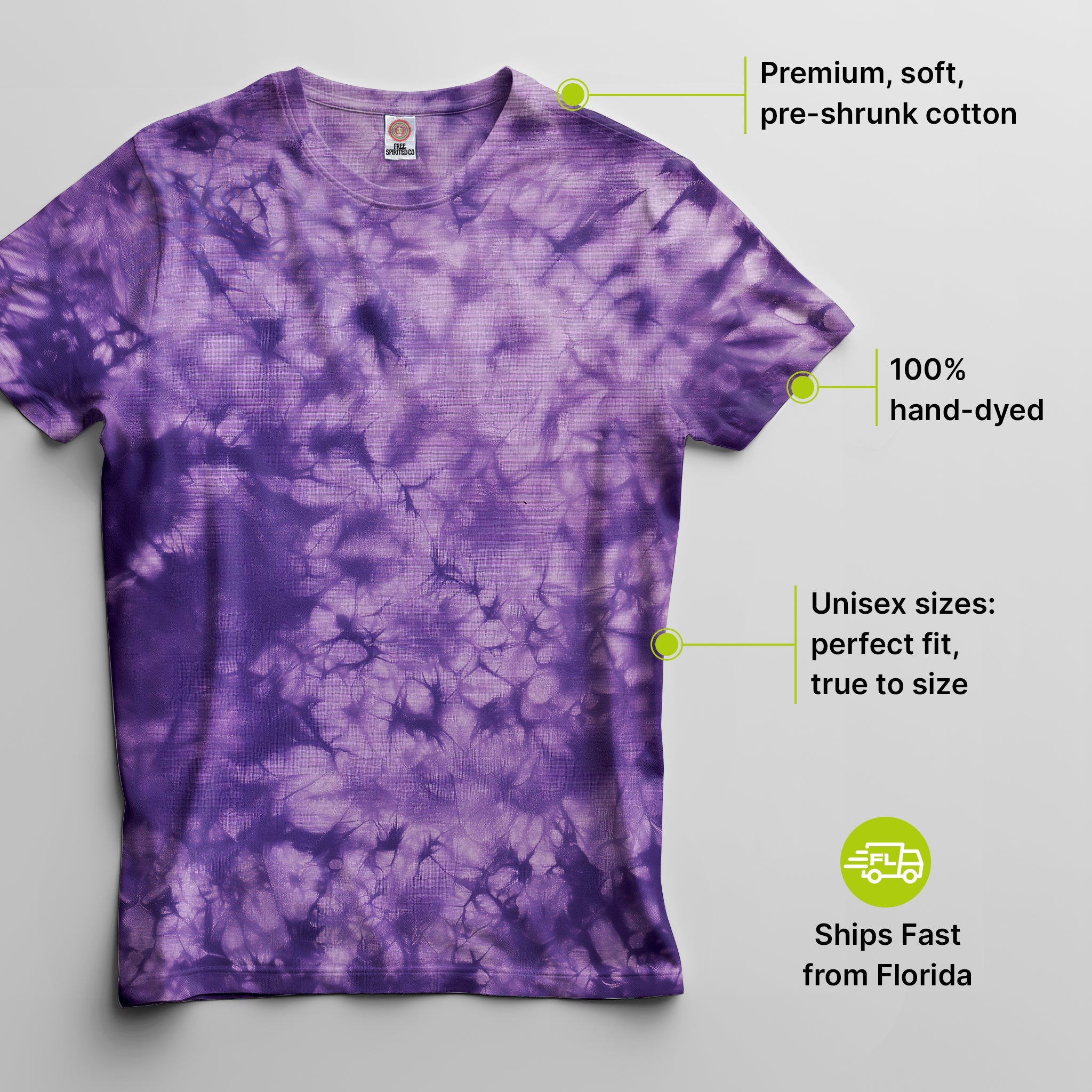 Crystal Purple Premium Hand - Dyed Comfort Shirt - Free Spirited